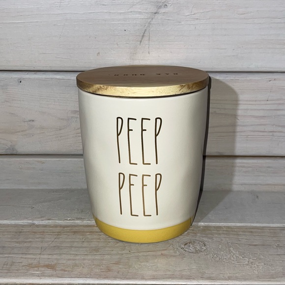 Rae Dunn Yellow & White PEEP PEEP Easter Cellar - NWT - Picture 1 of 4